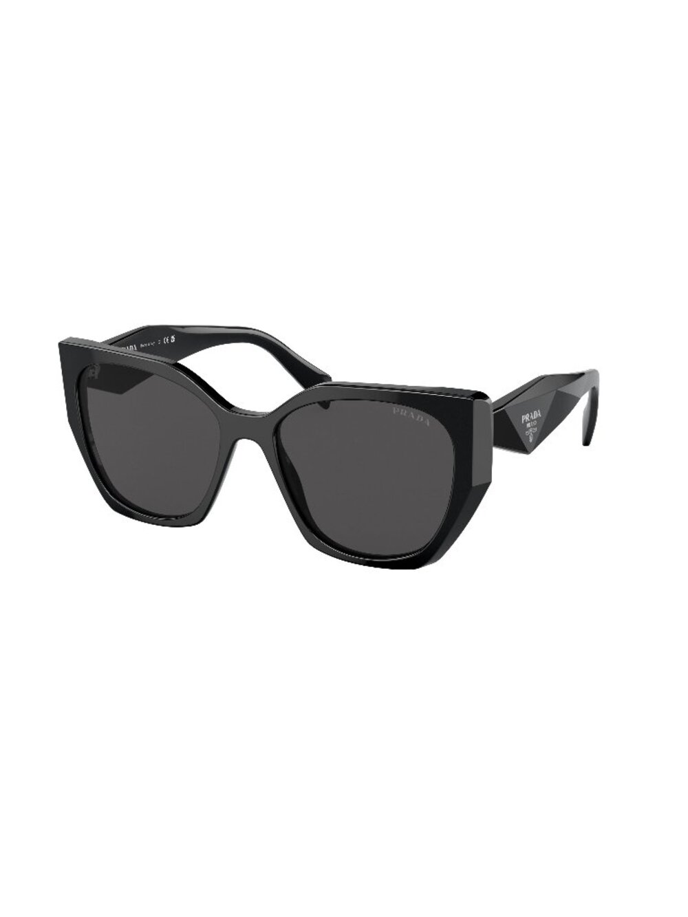 New Prada Women's Sunglasses Black Butterfly Grey Lens Acetate Frame PR 19ZS 55
